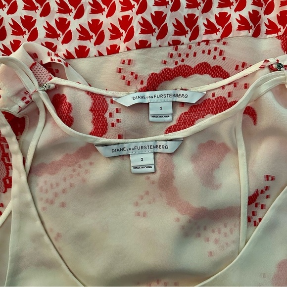 Diane Von Furstenberg Womens Size 2 Blouse Silk Cowl Neck Asymmetrical - Picture 9 of 16